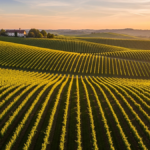 Aerial view of a vineyard showcasing strategic vineyard management practices for improved yield and efficiency
